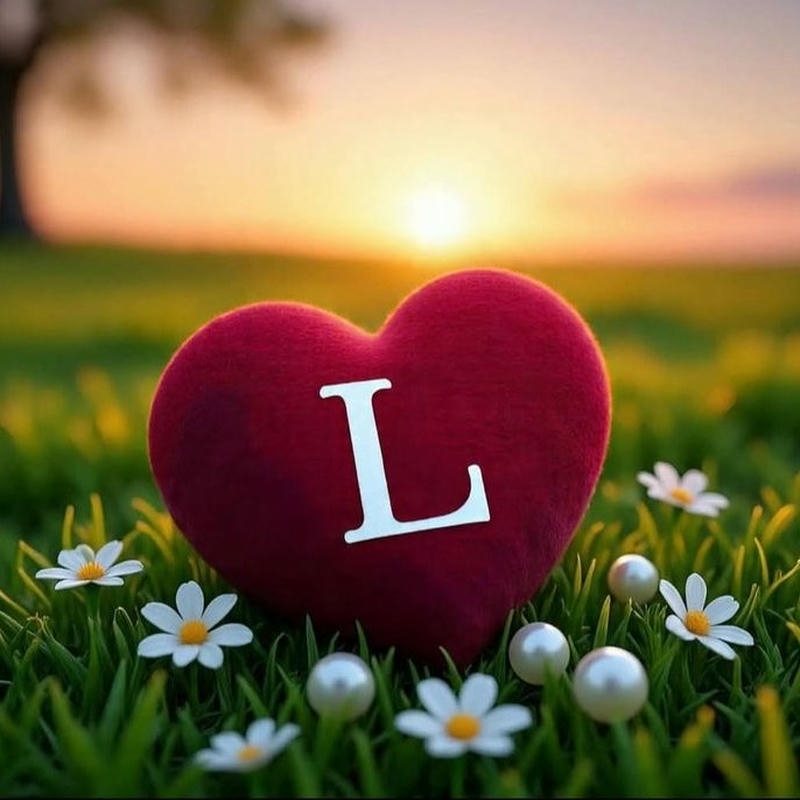 Avatar chữ L tình yêu viền hoa nhỏ