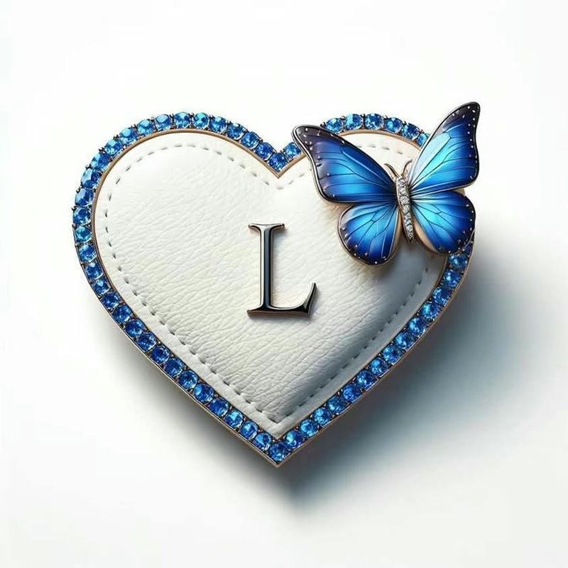 Avatar chữ L trái tim viền lấp lánh