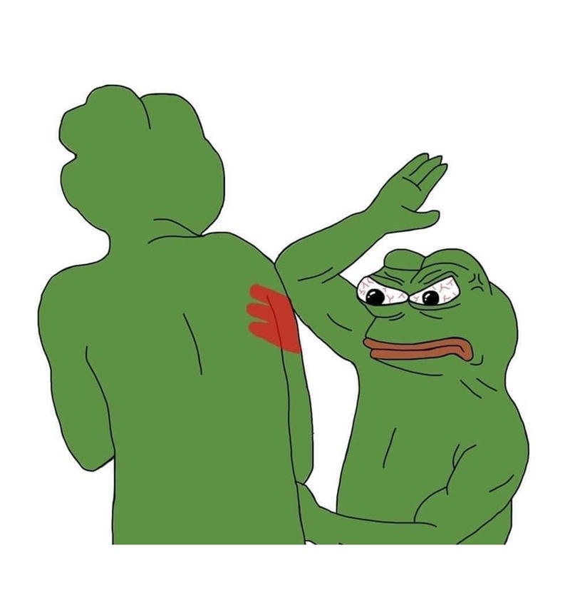 Biểu cảm lạ lùng của nhân vật ếch xanh meme