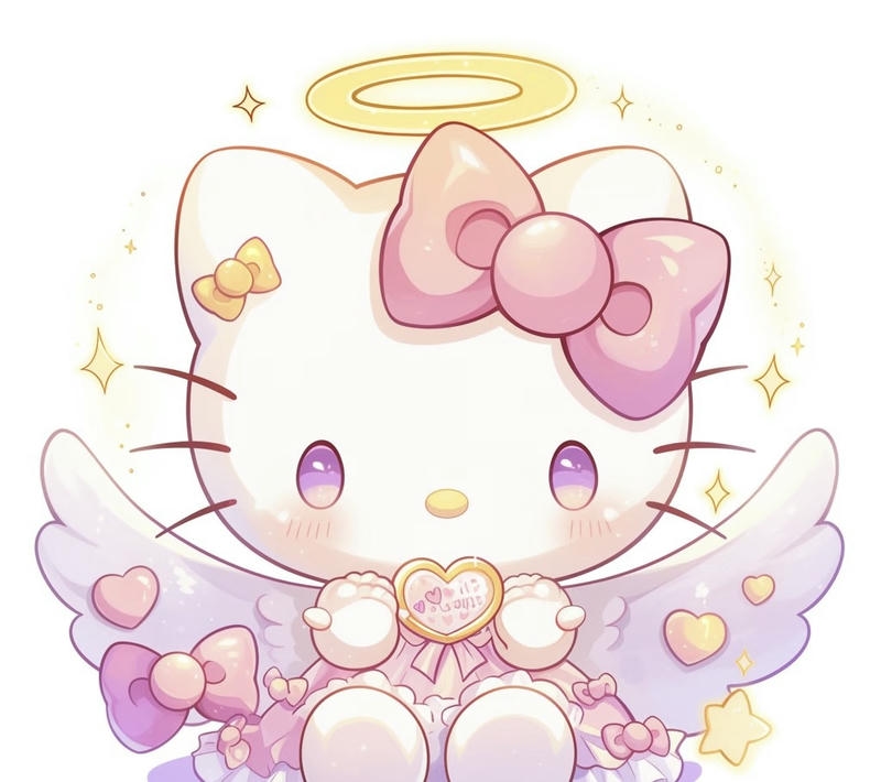 Bức hình mèo Kitty chibi dễ thương thích hợp làm avatar cute