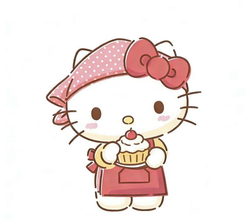 Bức hình mèo Kitty đáng yêu phong cách chibi cute