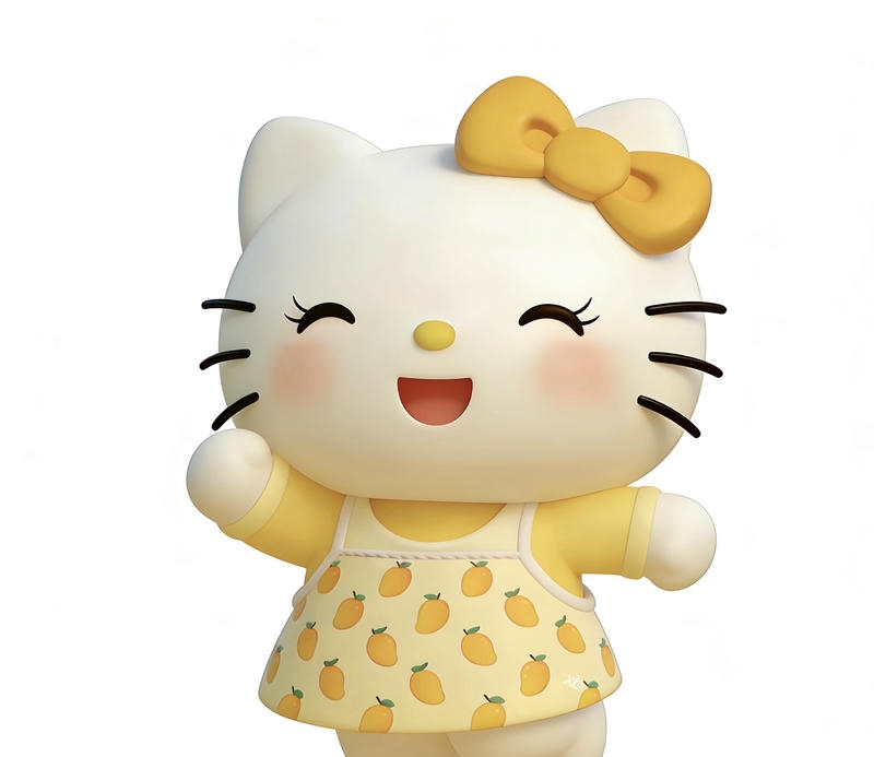 Bức hình mèo Kitty nhỏ xinh phong cách chibi đáng yêu