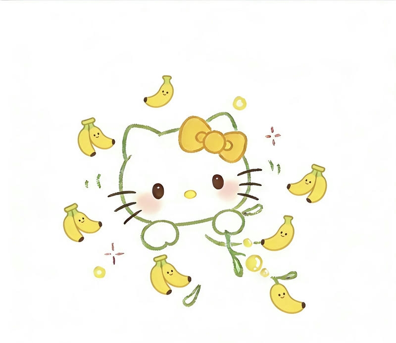 Bức hình nhân vật Hello Kitty nhỏ nhắn phong cách chibi dễ thương