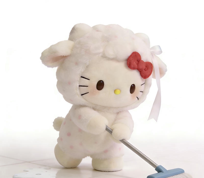 Bức tranh Kitty chibi dễ thương tông màu ngọt ngào dễ nhìn