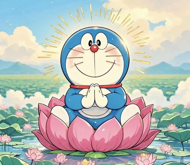 Bức vẽ Doraemon chibi ngộ nghĩnh dễ thương