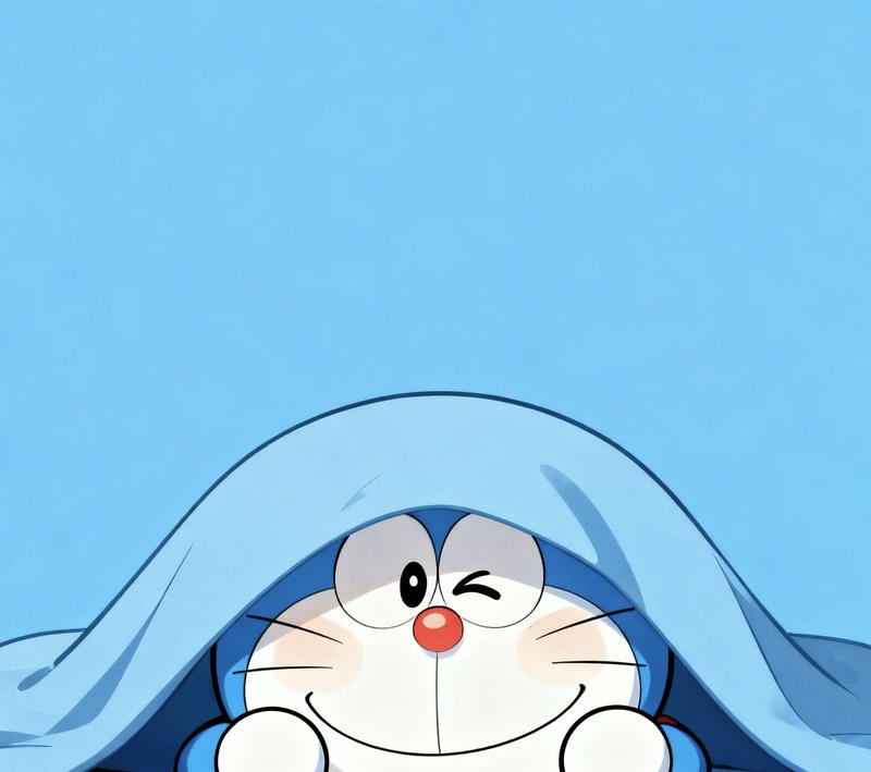 Bức vẽ Doraemon chibi với biểu cảm vui nhộn