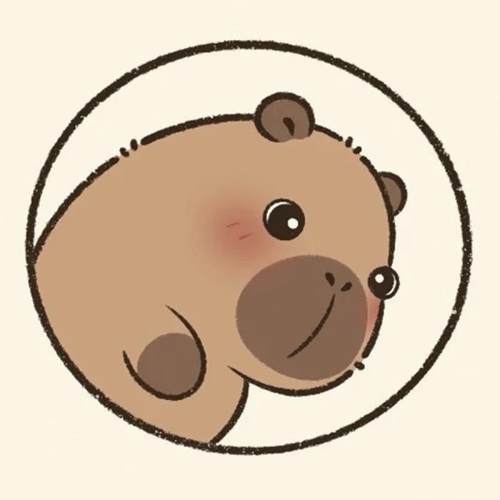 Capybara chibi với đôi mắt tròn
