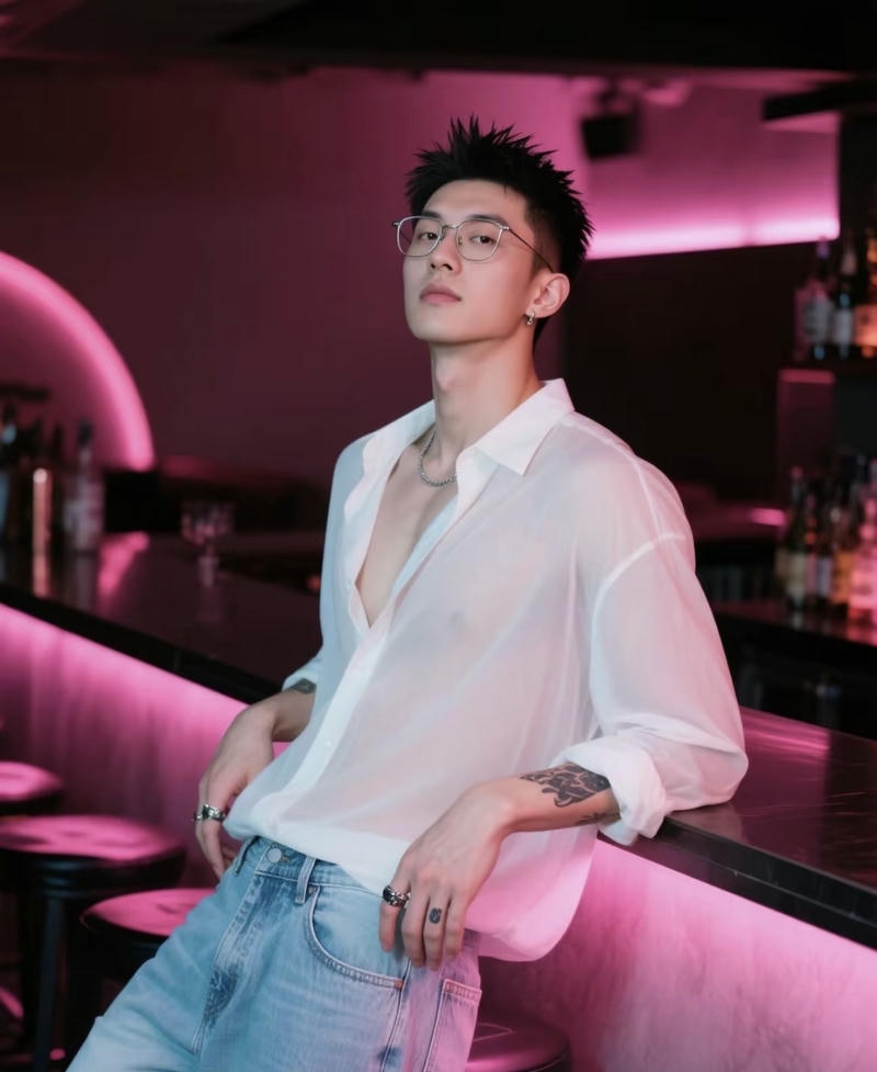 Chàng trai mặc áo sơ mi trắng thư sinh trong bộ ảnh hot boy