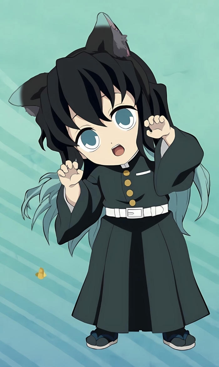 Chibi Muichirou đứng lặng giữa gió