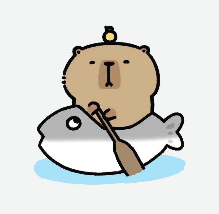 Chibi capybara chibi thích chèo thuyền