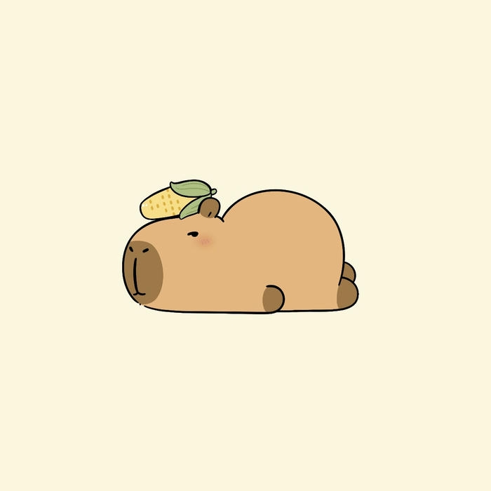 Chibi capybara chibi thích ngủ nướng