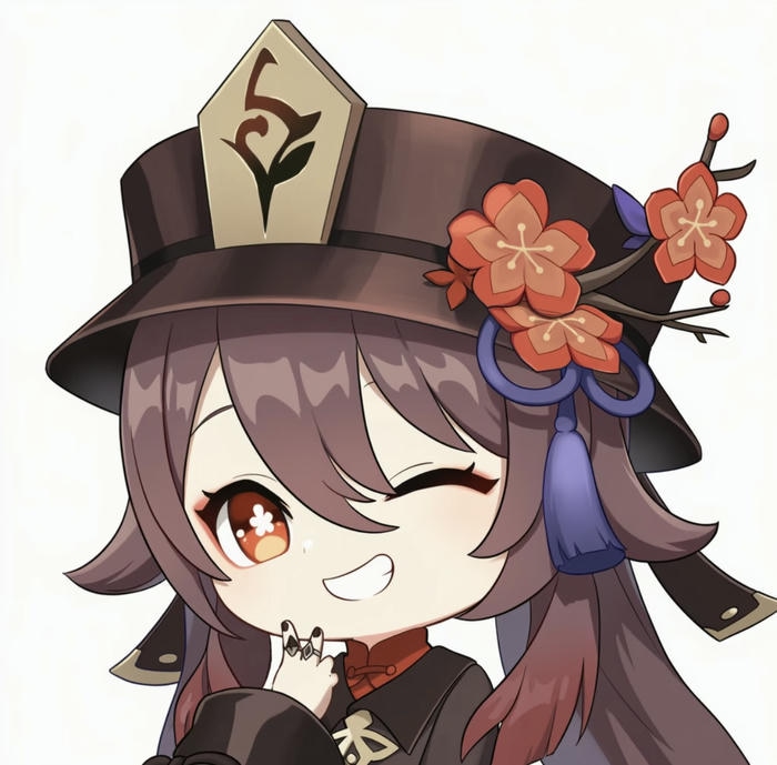 Chibi hutao nháy mắt cười xinh