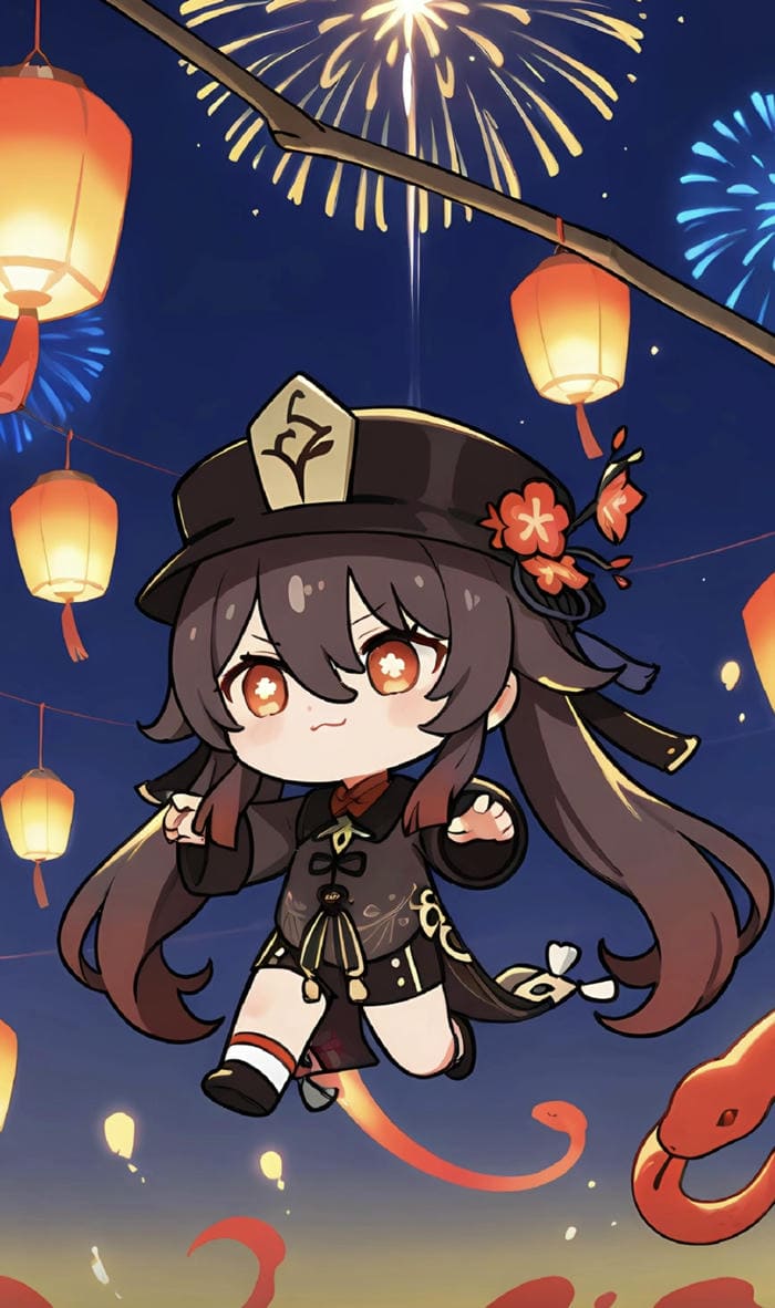 Chibi hutao pháo hoa cực sáng
