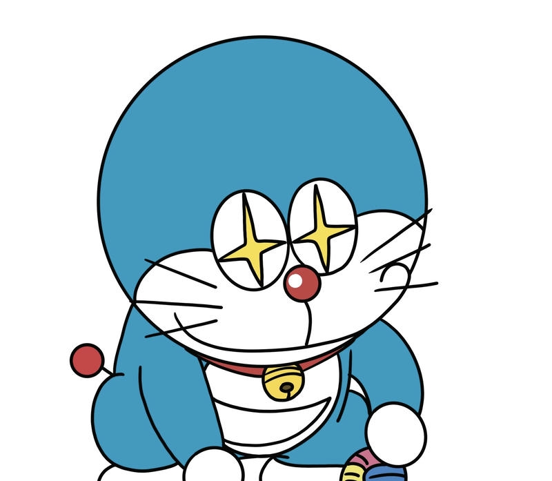 Chú mèo máy hoạt hình phong cách chibi