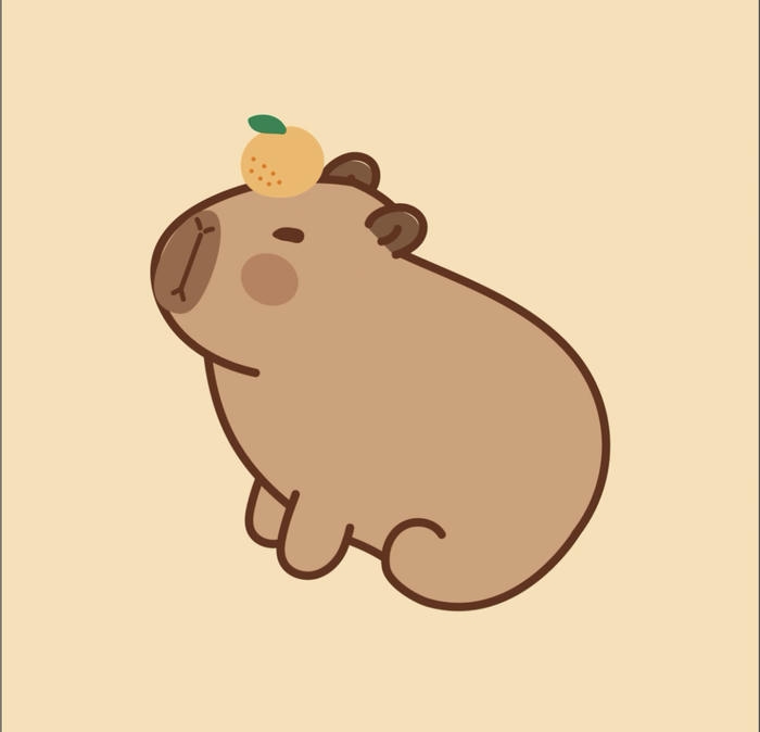 Con capybara chibi mập ú đáng yêu