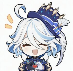 Furina chibi biểu cảm đáng yêu tinh nghịch