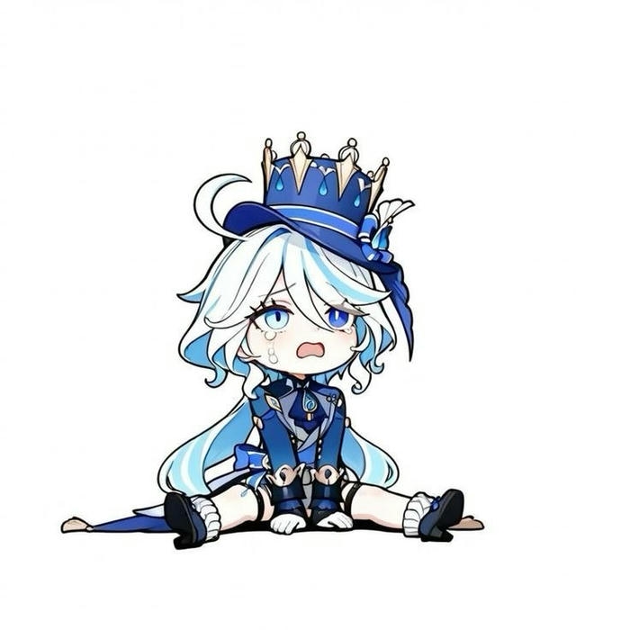 Furina chibi dáng ngồi trông bé bỏng