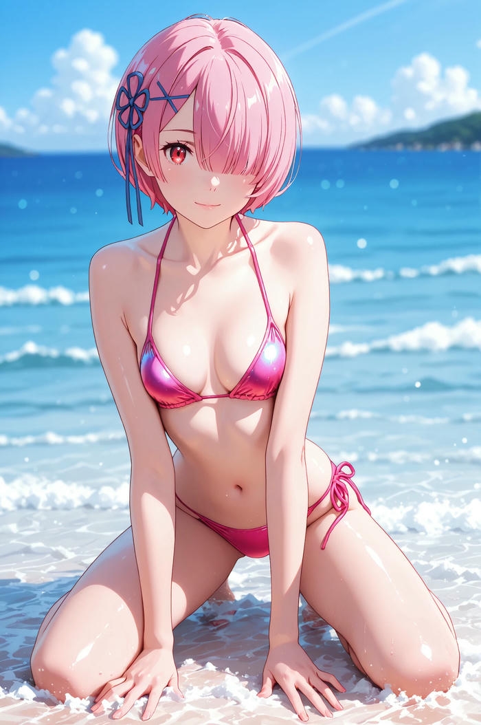 Gái anime mặc bikini thu hút ánh nhìn bằng biểu cảm tự nhiên
