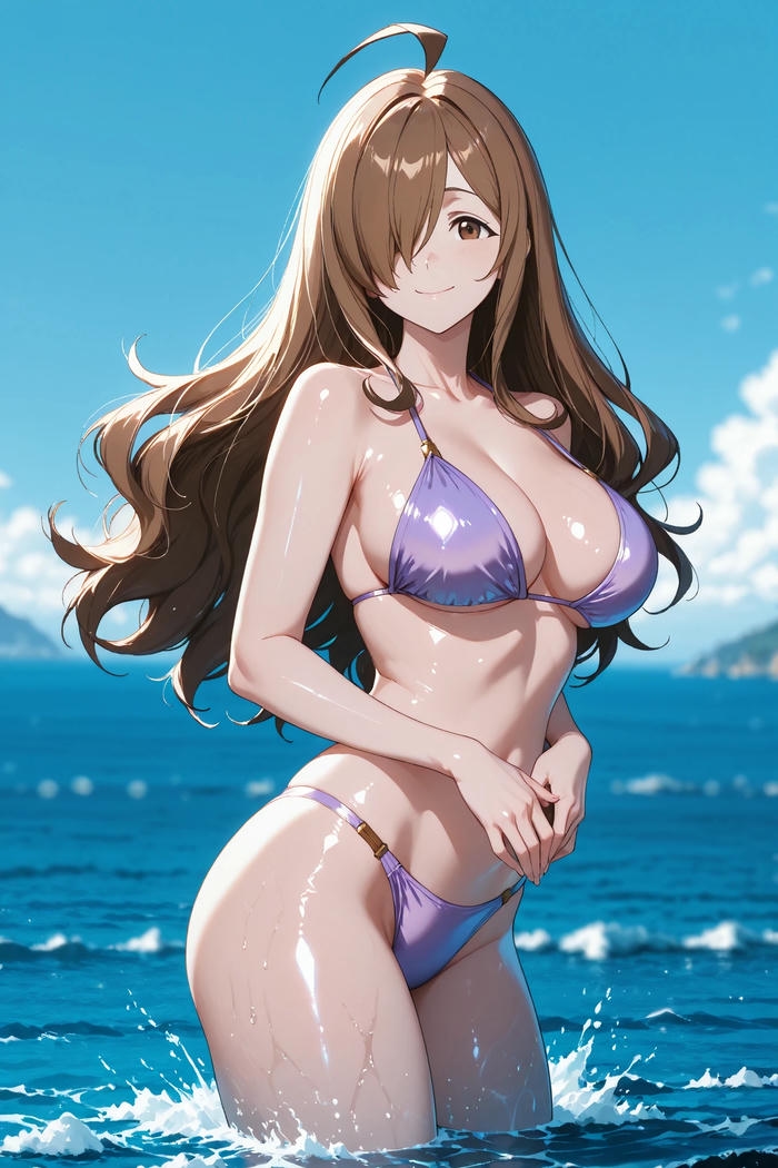 Gái anime mặc bikini với vẻ đẹp trẻ trung và năng động