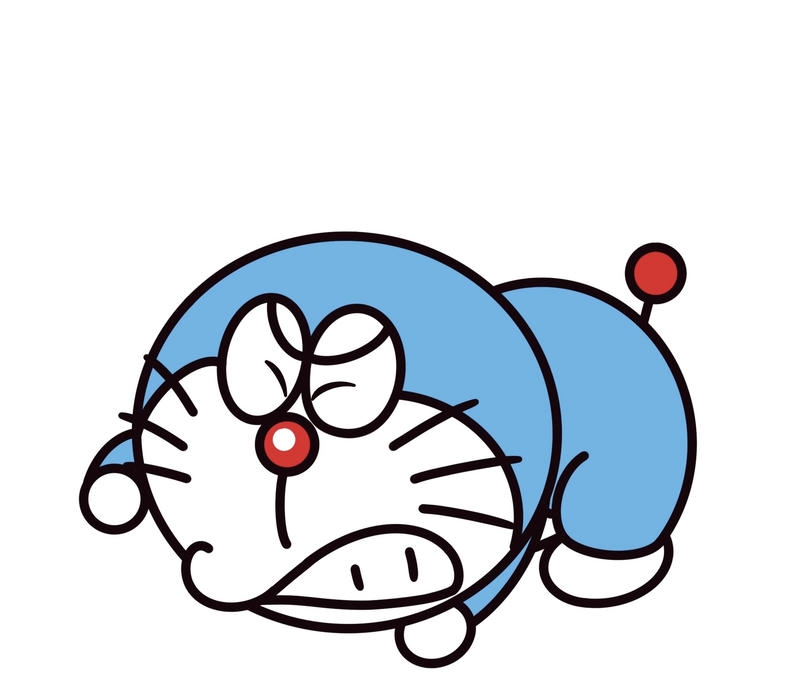Gương mặt tức giận của mèo máy doremon chibi