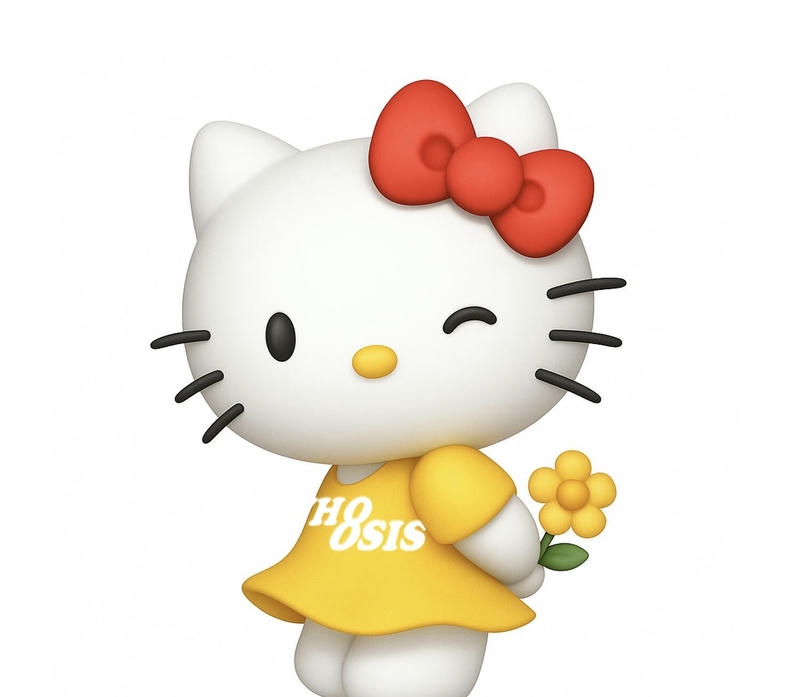 Hello Kitty chibi đáng yêu với biểu cảm vui nhộn