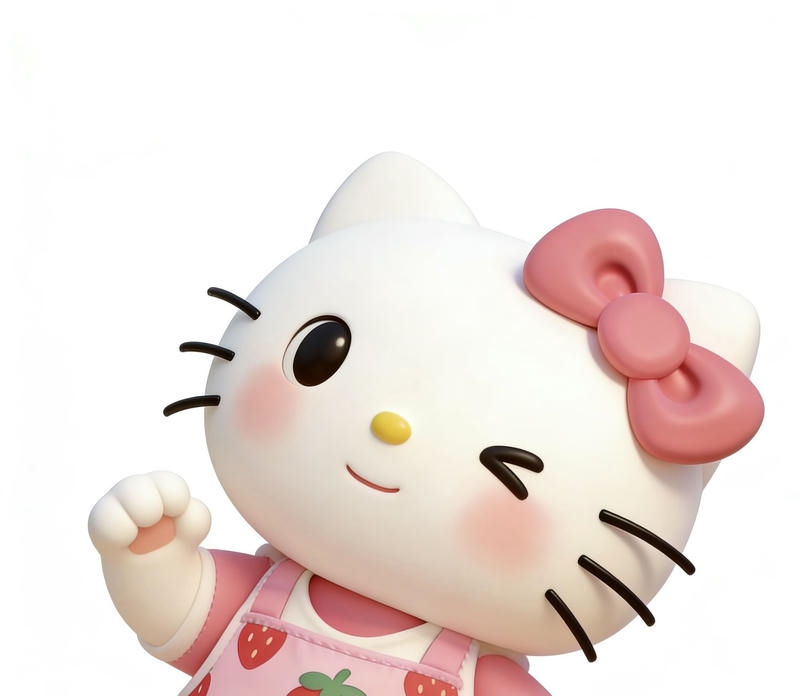 Hello Kitty chibi dễ thương đang mỉm cười đáng yêu