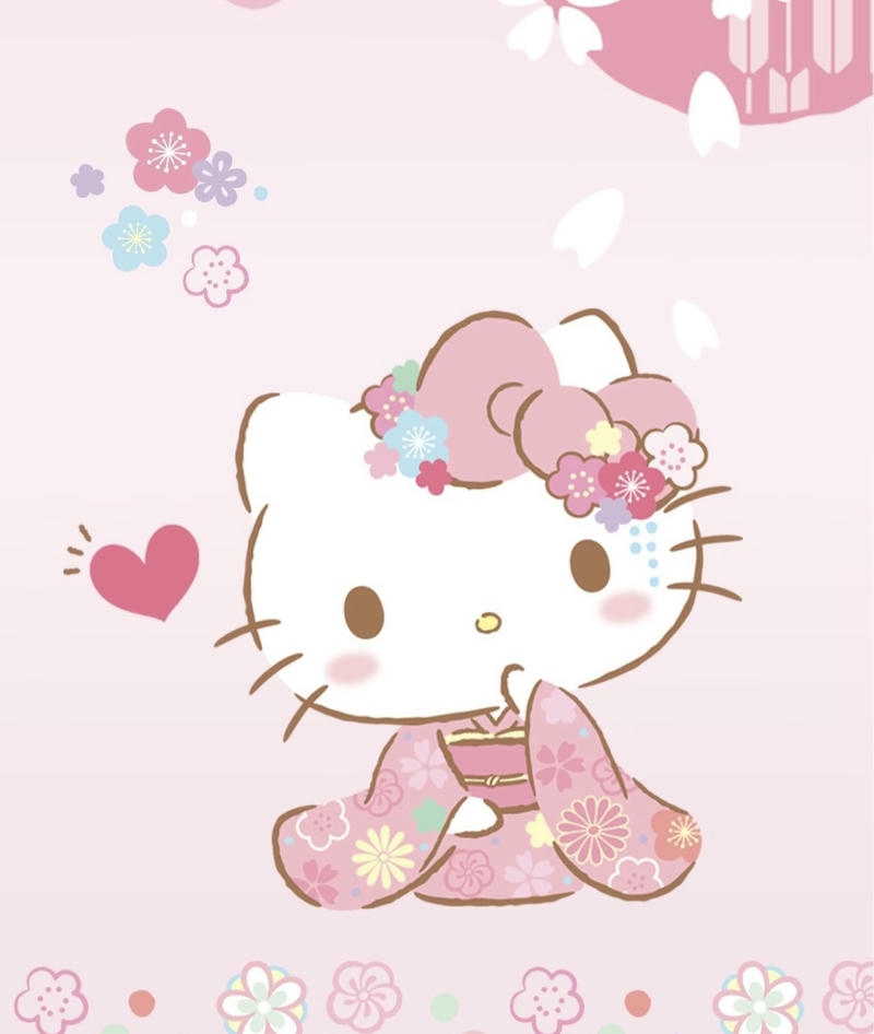 Hello Kitty chibi dễ thương tông hồng nhẹ nhàng đáng yêu
