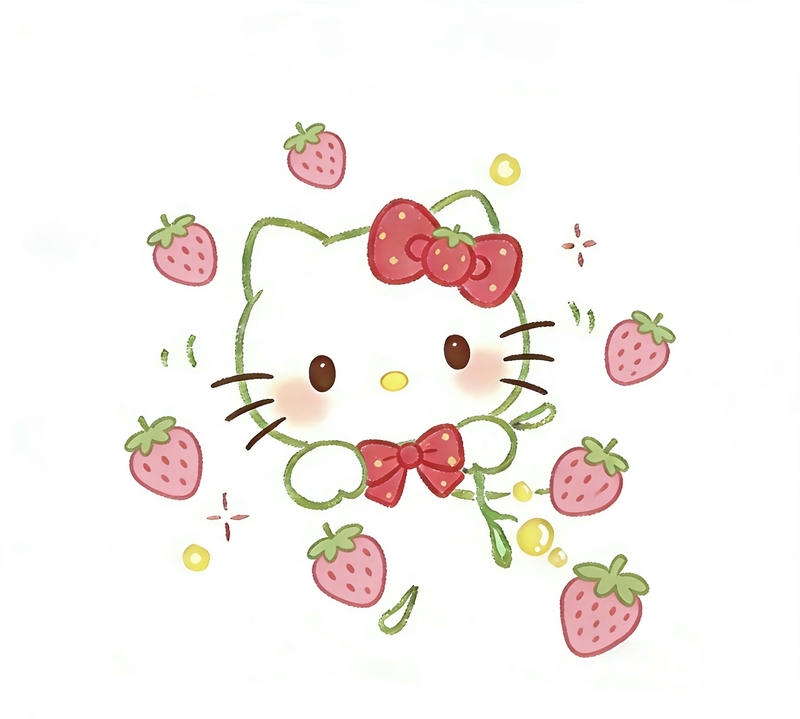 Hello Kitty chibi dễ thương với biểu cảm ngộ nghĩnh đáng yêu