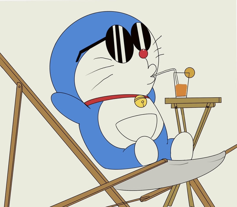 Hình Doraemon chibi dễ thương nền sáng