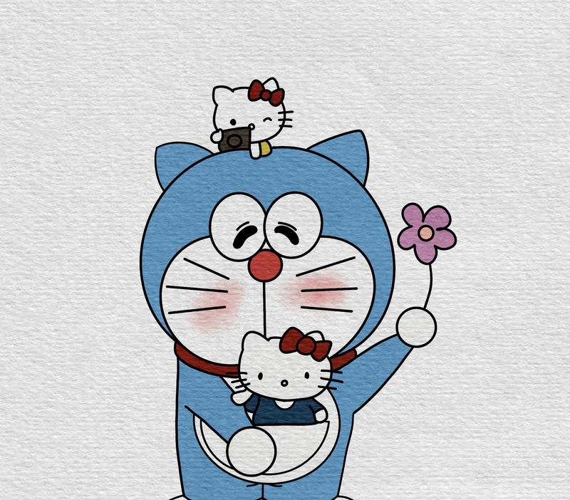 Hình Doraemon chibi đơn giản đáng yêu