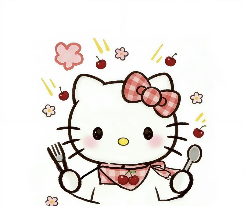 Hình Hello Kitty chibi dễ thương biểu cảm vui vẻ