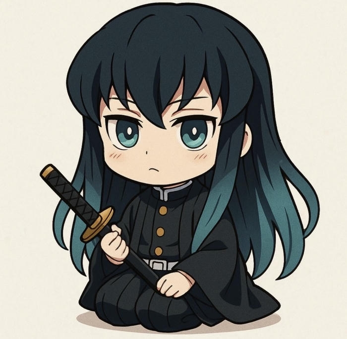 Hình ảnh Muichirou chibi cầm kiếm