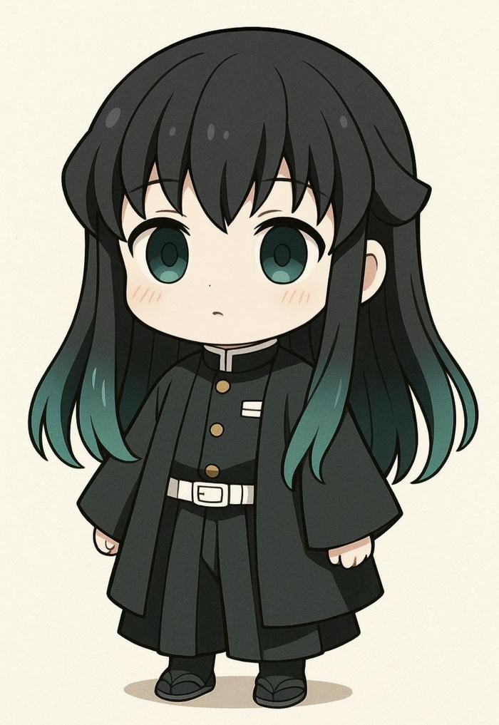 Hình ảnh Muichirou chibi trông hiền đứng im