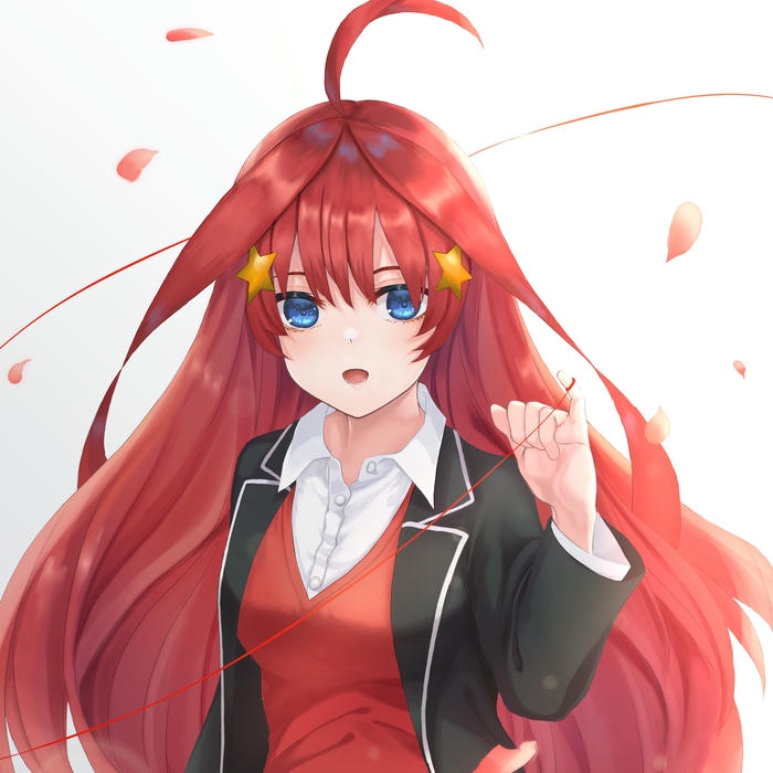 Hình ảnh avatar Tiktok đẹp anime nữ tóc đỏ cười lá phong