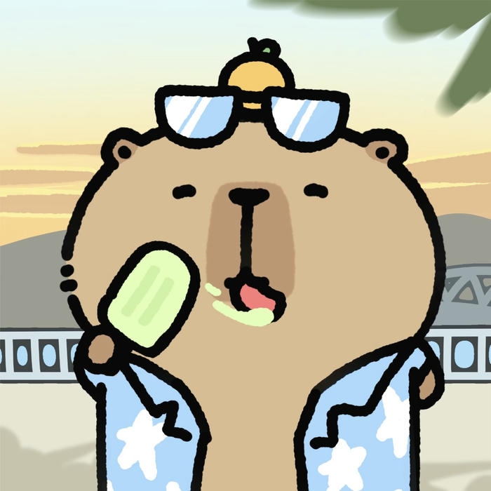 Hình ảnh capybara chibi đang ăn kem