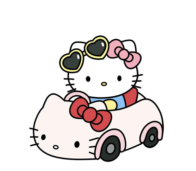 Hình ảnh mèo Kitty phong cách chibi dễ thương tươi sáng