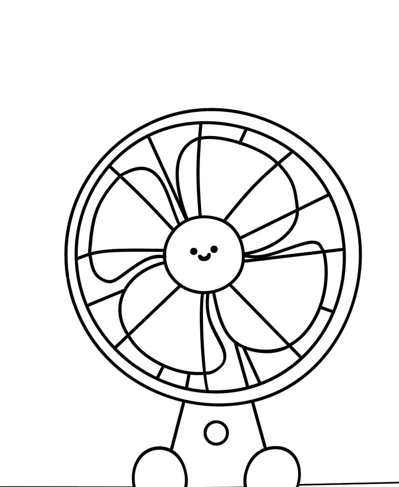 Hình ảnh quạt đơn giản thư giãn tô màu