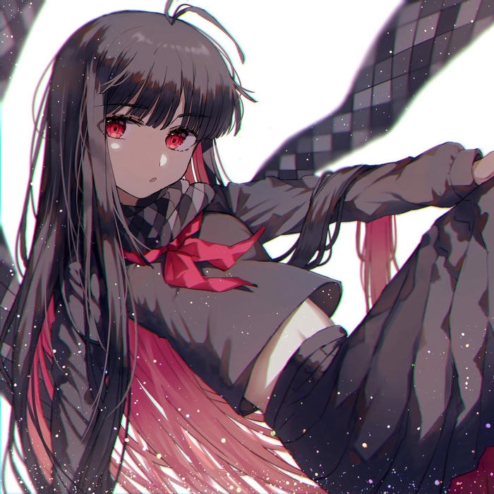 Hình avatar Tiktok đẹp anime nữ ngầu trang phục đen có cánh