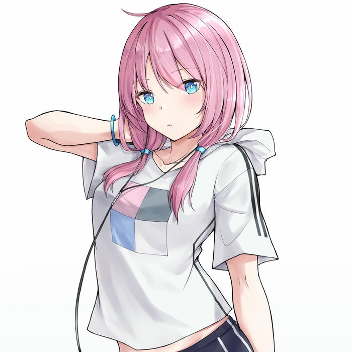 Hình avatar Tiktok đẹp anime nữ tóc hồng áo trắng dễ thương