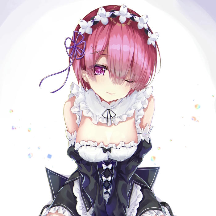 Hình avatar Tiktok đẹp anime nữ tóc hồng váy maid cute