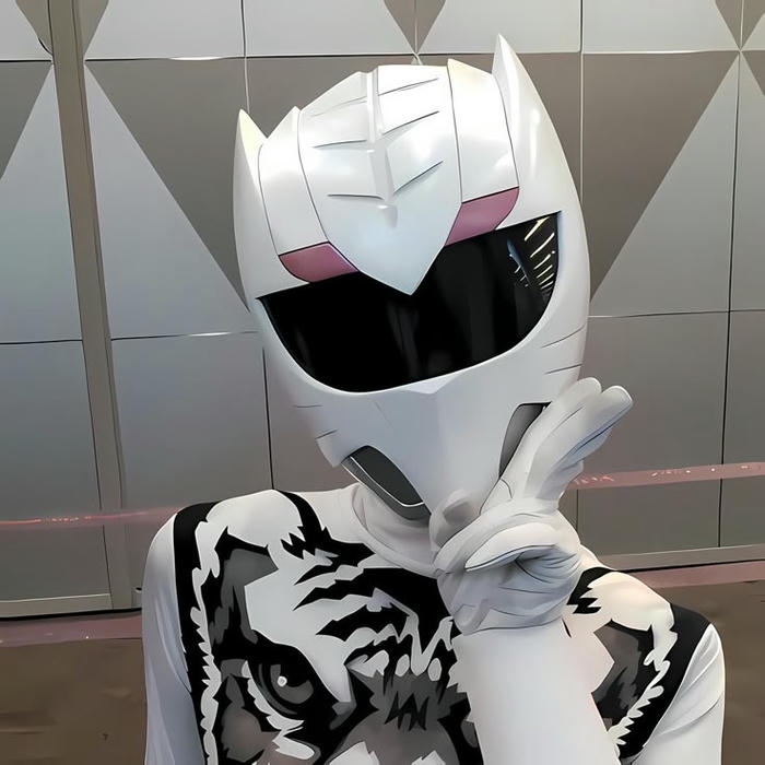 Hình avatar power ranger trắng mặt nạ hổ