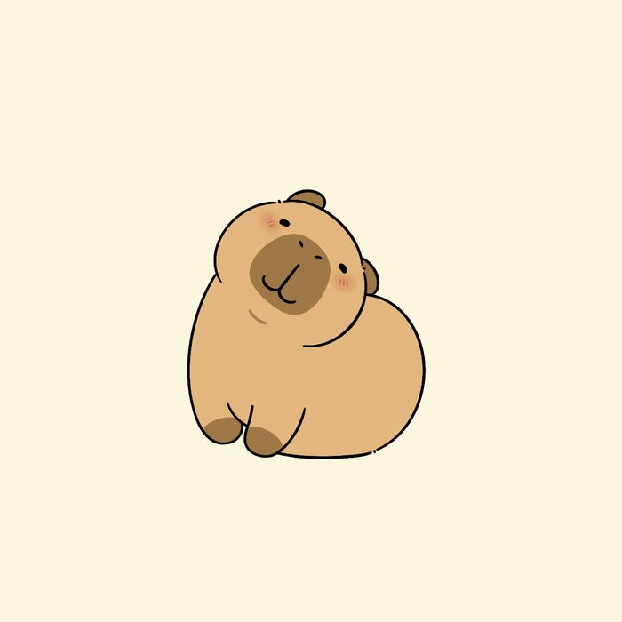 Hình capybara chibi nâu siêu đáng yêu