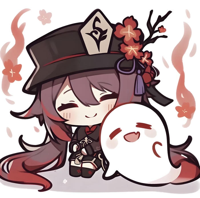 Hình chibi hutao nét mặt hiền dịu