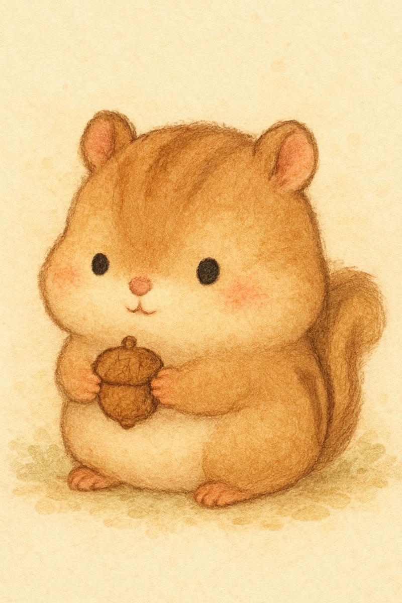 Hình con sóc nâu trong ảnh chibi con vật
