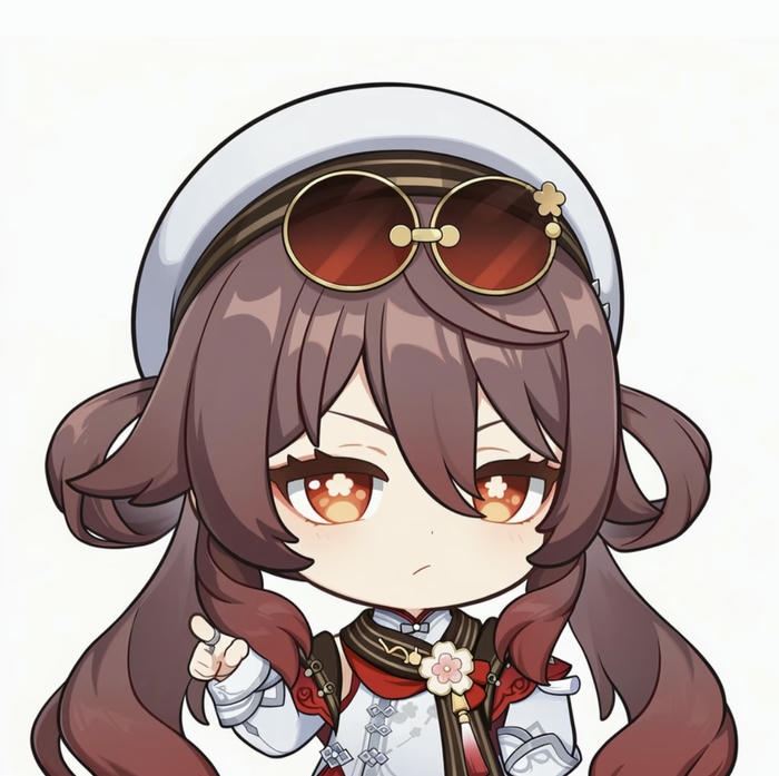 Hình hutao chibi tóc hồng nâu