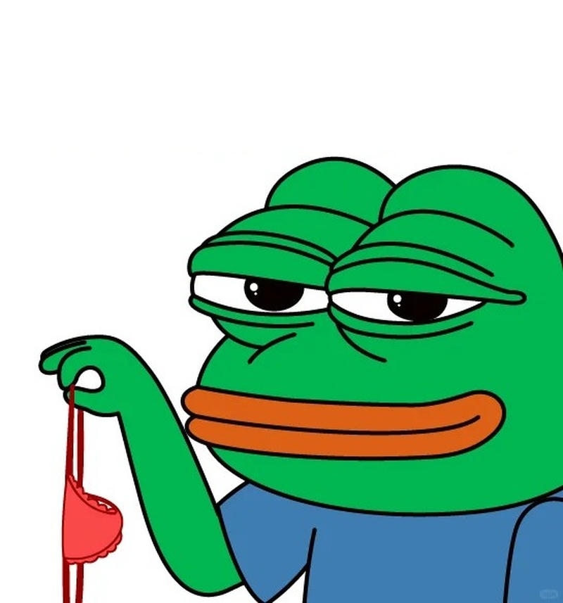 Hình meme ếch xanh chú hề với gương mặt buồn cười