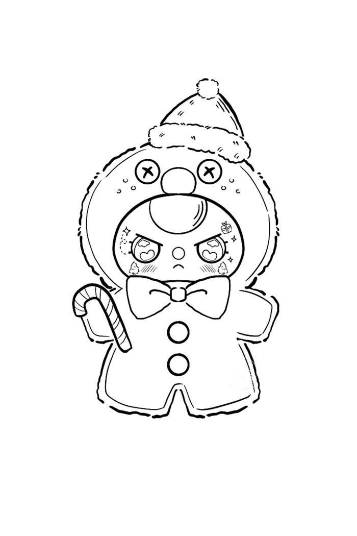 Hình tô màu baby three phiên bản hoạt hình