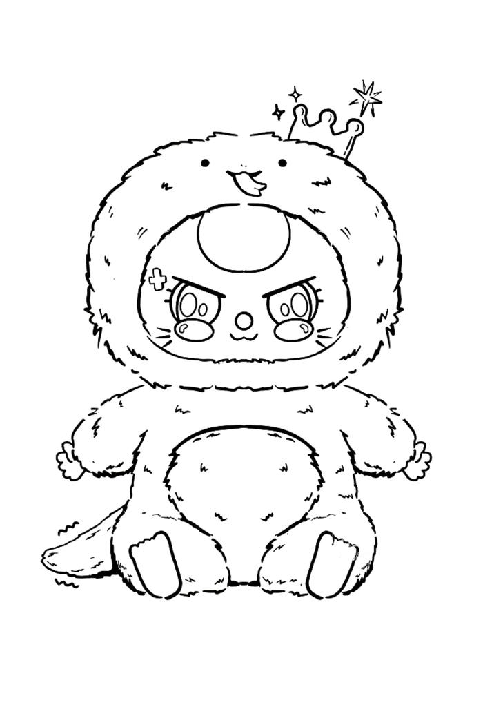 Hình tô màu baby three siêu cute