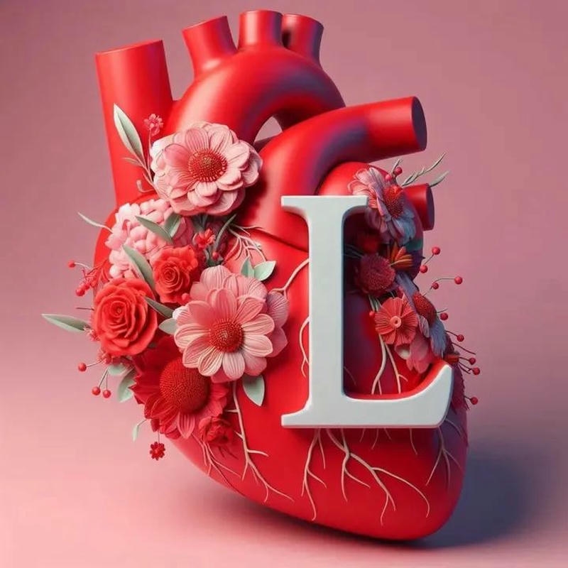 Hình trái tim đỏ giải phẫu chữ L độc đáo