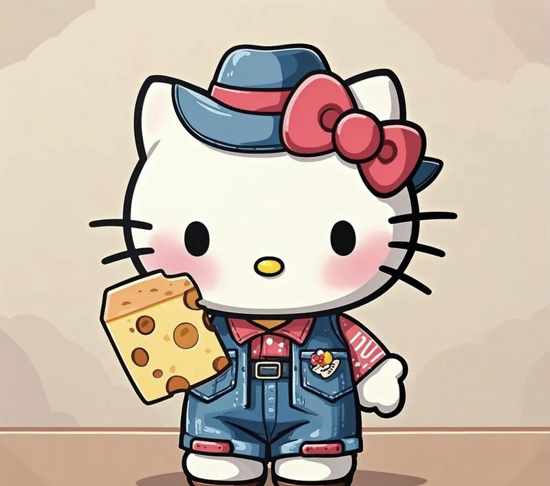 Hình vẽ nhân vật Kitty đáng yêu theo phong cách chibi dễ thương